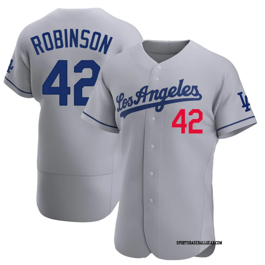 Jackie Robinson Men's Los Angeles Dodgers Gray Authentic Away Jersey