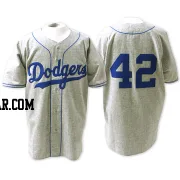 Jackie Robinson Men's Los Angeles Dodgers Grey Authentic Throwback Jersey