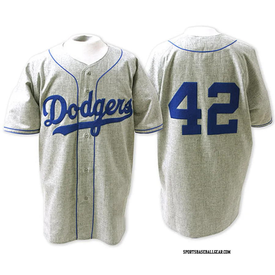 Jackie Robinson Men's Los Angeles Dodgers Grey Authentic Throwback Jersey