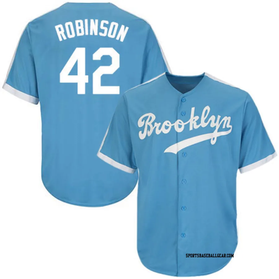 Jackie Robinson Men's Los Angeles Dodgers Light Blue Authentic Throwback Jersey