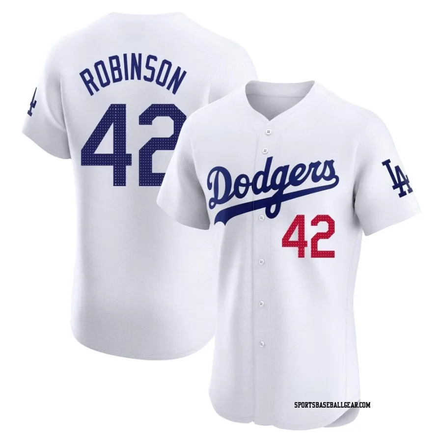 Jackie Robinson Men's Los Angeles Dodgers White Elite Home Jersey