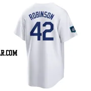 Jackie Robinson Youth Los Angeles Dodgers White Replica 2024 World Tour Seoul Series Home Jersey