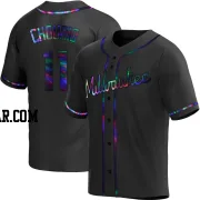 Jackson Chourio Men's Milwaukee Brewers Black Holographic Replica Alternate Jersey