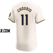 Jackson Chourio Men's Milwaukee Brewers Cream Elite Home Jersey