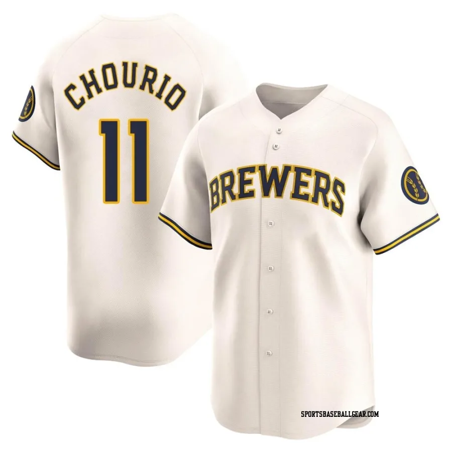 Jackson Chourio Men's Milwaukee Brewers Cream Limited Home Jersey