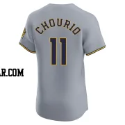 Jackson Chourio Men's Milwaukee Brewers Gray Elite Road Jersey