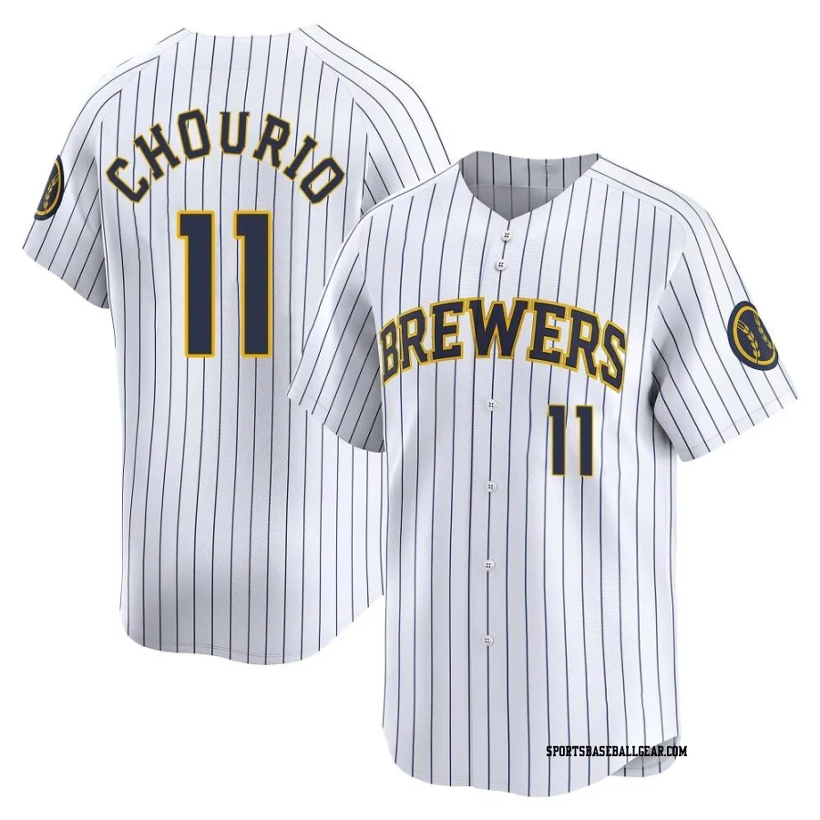 Jackson Chourio Men's Milwaukee Brewers White Limited Alternate Jersey