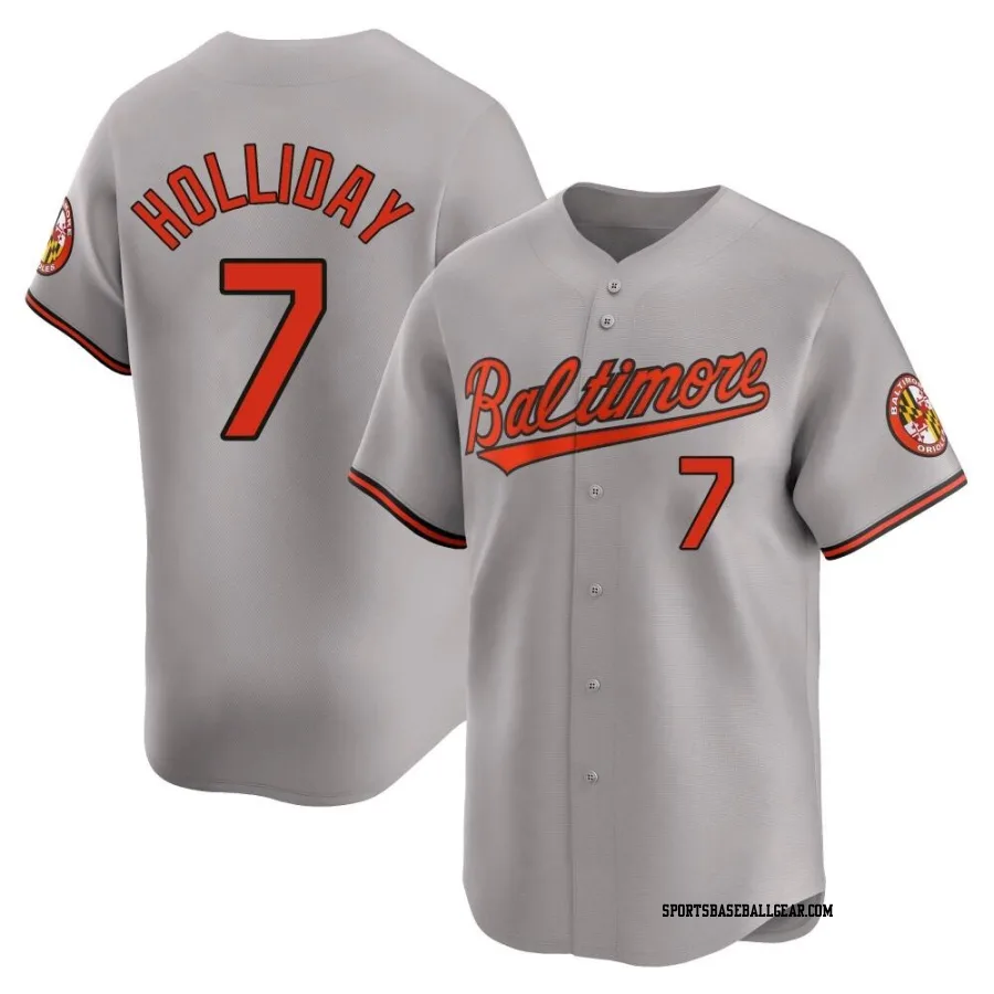 Jackson Holliday Men's Baltimore Orioles Gray Limited Road Jersey