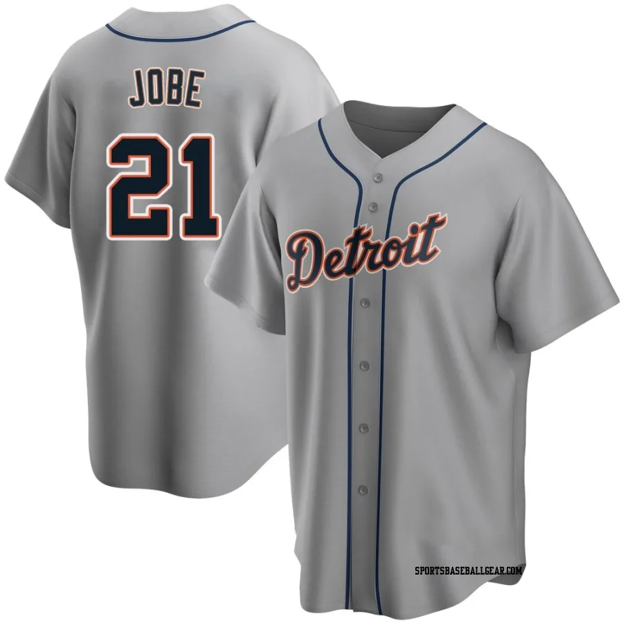 Jackson Jobe Men's Detroit Tigers Gray Replica Road Jersey