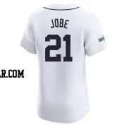 Jackson Jobe Men's Detroit Tigers White Elite Home Patch Jersey