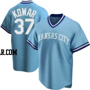 Jackson Kowar Men's Kansas City Royals Light Blue Replica Road Cooperstown Collection Jersey