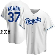 Jackson Kowar Men's Kansas City Royals White Replica Home Jersey