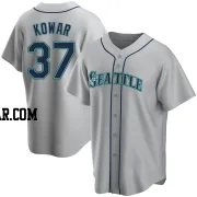 Jackson Kowar Men's Seattle Mariners Gray Replica Road Jersey