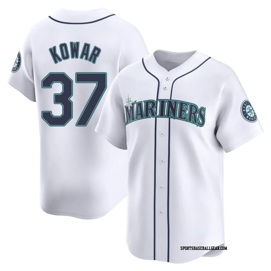 Jackson Kowar Men's Seattle Mariners White Limited Home Jersey