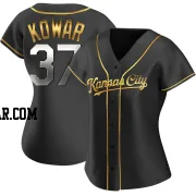 Jackson Kowar Women's Kansas City Royals Black Golden Replica Alternate Jersey