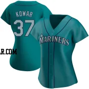 Jackson Kowar Women's Seattle Mariners Aqua Authentic Alternate Jersey