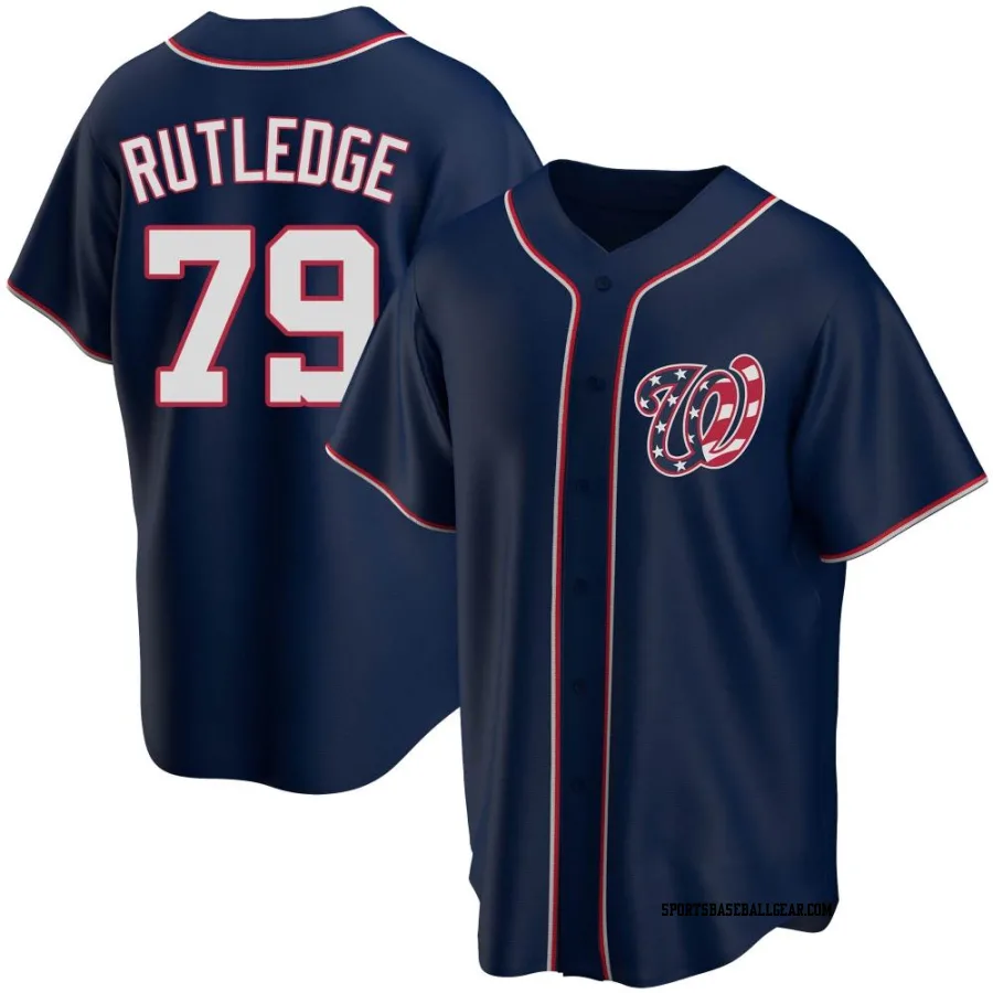 Jackson Rutledge Youth Washington Nationals Navy Replica Alternate Team Jersey