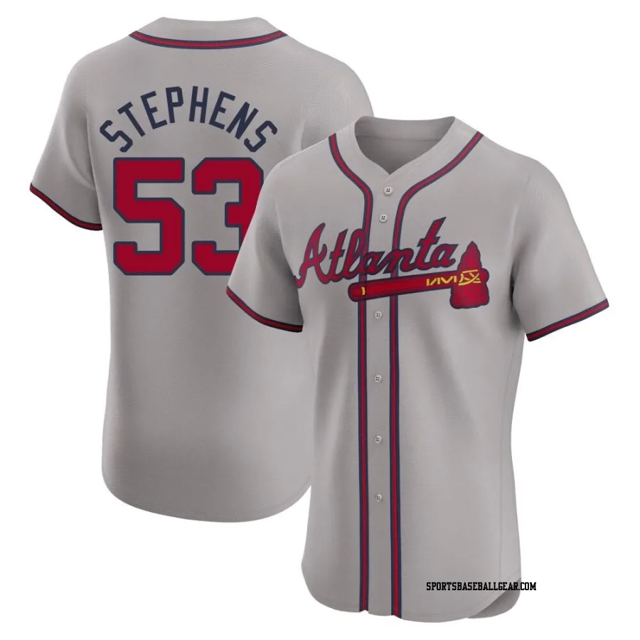 Jackson Stephens Men's Atlanta Braves Gray Elite Road Jersey