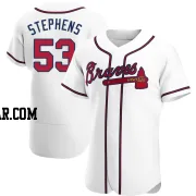 Jackson Stephens Men's Atlanta Braves White Authentic Home Jersey