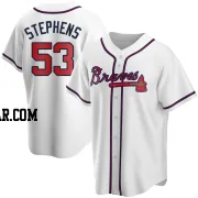 Jackson Stephens Youth Atlanta Braves White Replica Home Jersey