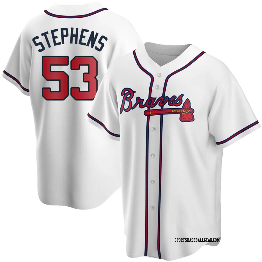 Jackson Stephens Youth Atlanta Braves White Replica Home Jersey