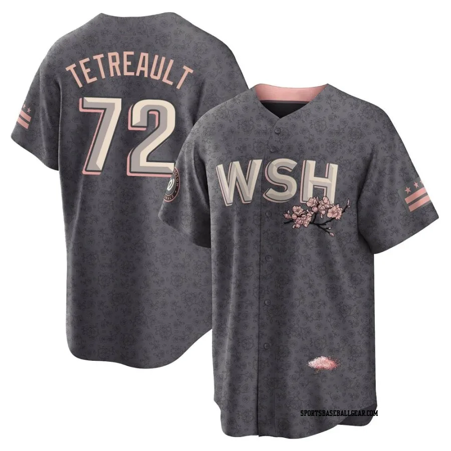 Jackson Tetreault Youth Washington Nationals Gray Replica 2022 City Connect Jersey