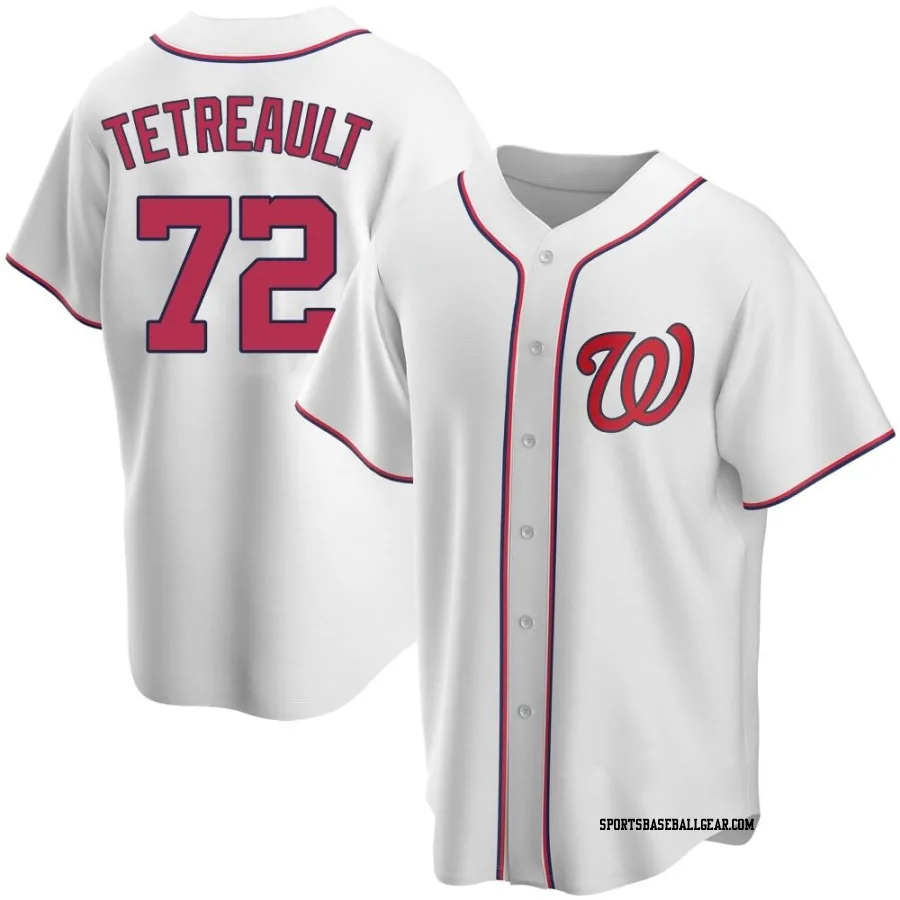 Jackson Tetreault Youth Washington Nationals White Replica Home Jersey