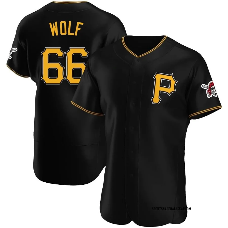 Jackson Wolf Men's Pittsburgh Pirates Black Authentic Alternate Jersey