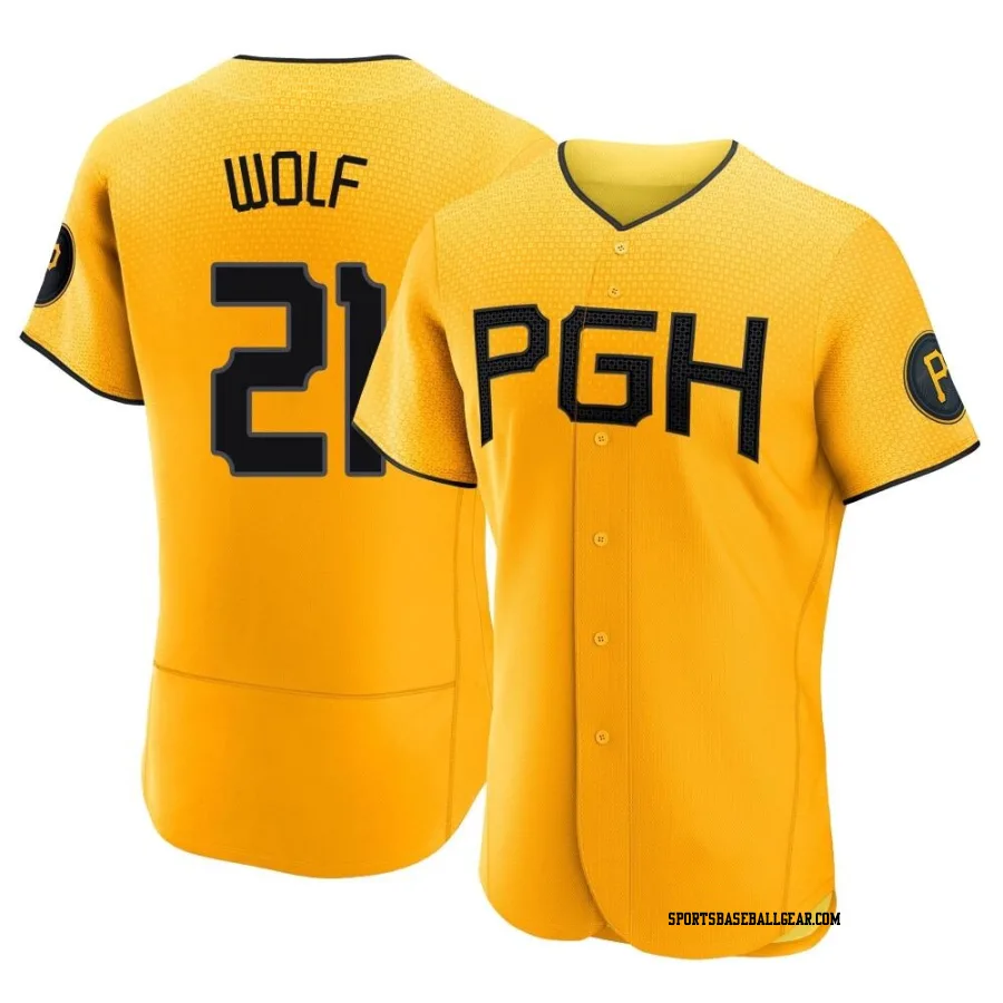 Jackson Wolf Men's Pittsburgh Pirates Gold Authentic 2023 City Connect Jersey