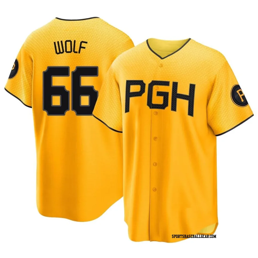 Jackson Wolf Men's Pittsburgh Pirates Gold Replica 2023 City Connect Jersey