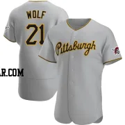 Jackson Wolf Men's Pittsburgh Pirates Gray Authentic Road Jersey