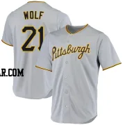 Jackson Wolf Men's Pittsburgh Pirates Gray Replica Road Jersey