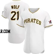 Jackson Wolf Men's Pittsburgh Pirates White Authentic Home Jersey