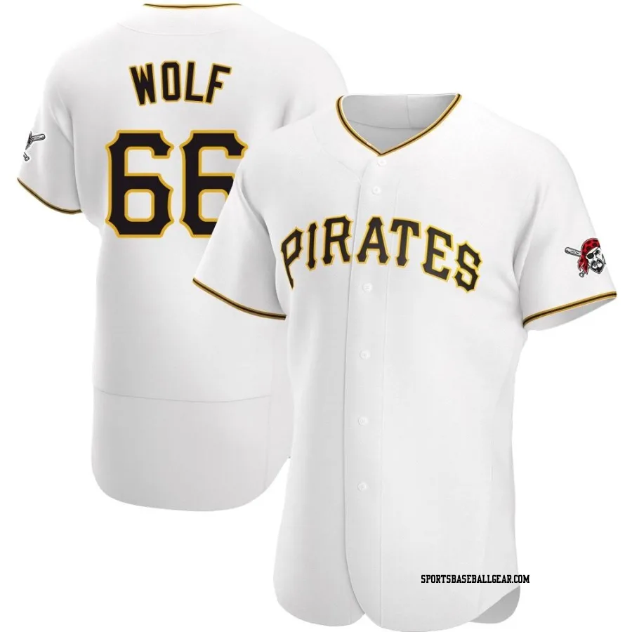 Jackson Wolf Men's Pittsburgh Pirates White Authentic Home Jersey