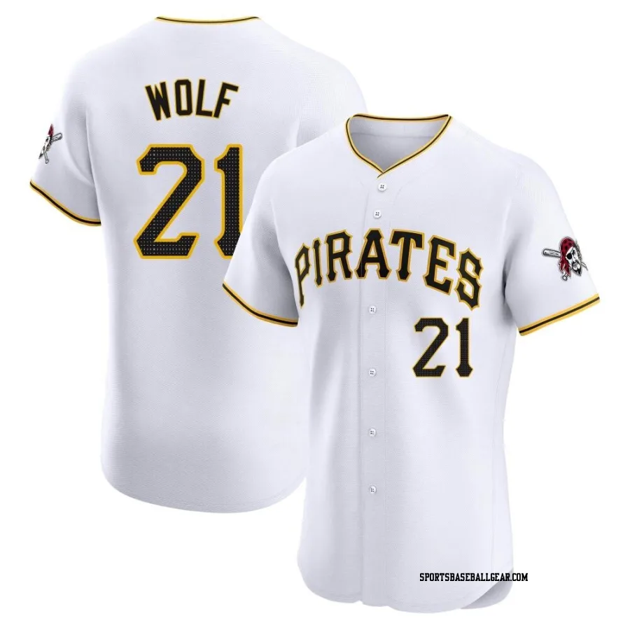 Jackson Wolf Men's Pittsburgh Pirates White Elite Home Jersey