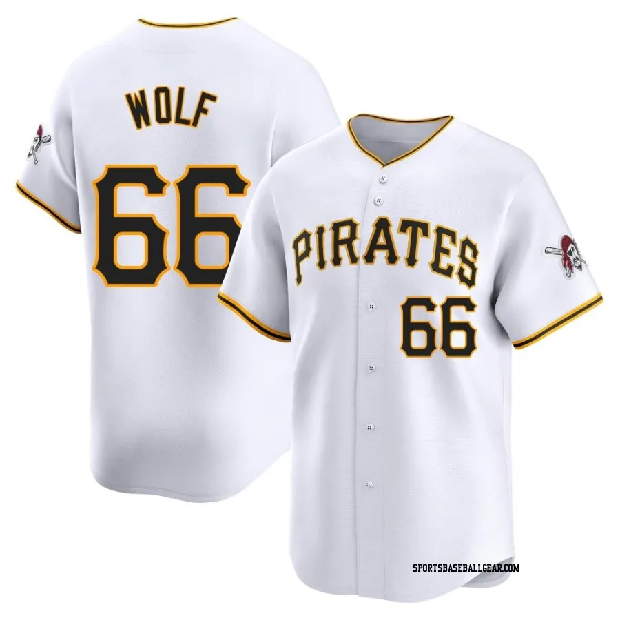 Jackson Wolf Men's Pittsburgh Pirates White Limited Home Jersey