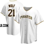 Jackson Wolf Men's Pittsburgh Pirates White Replica Home Jersey