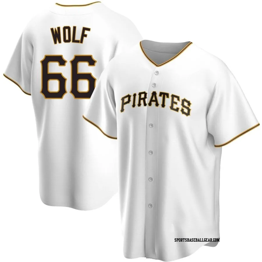 Jackson Wolf Men's Pittsburgh Pirates White Replica Home Jersey