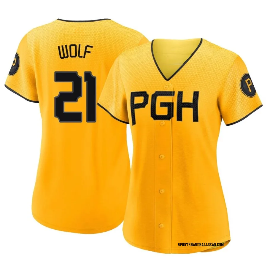 Jackson Wolf Women's Pittsburgh Pirates Gold Authentic 2023 City Connect Jersey