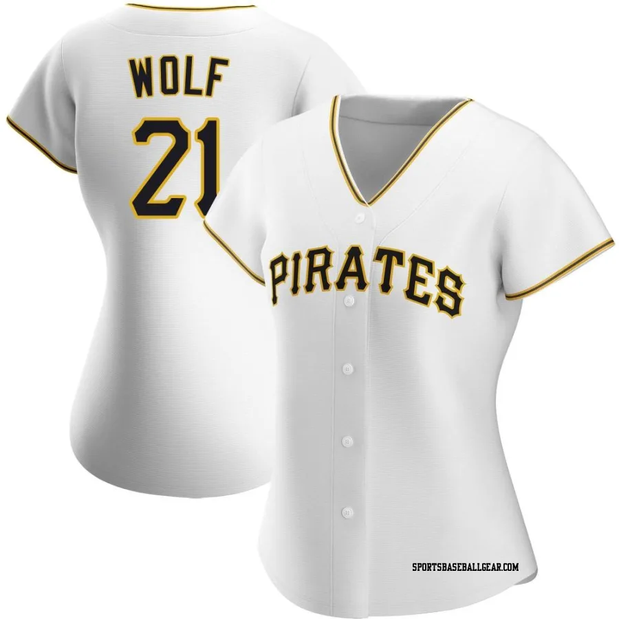 Jackson Wolf Women's Pittsburgh Pirates White Authentic Home Jersey