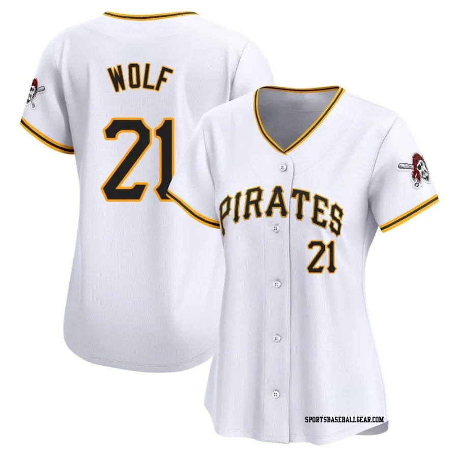 Jackson Wolf Women's Pittsburgh Pirates White Limited Home Jersey