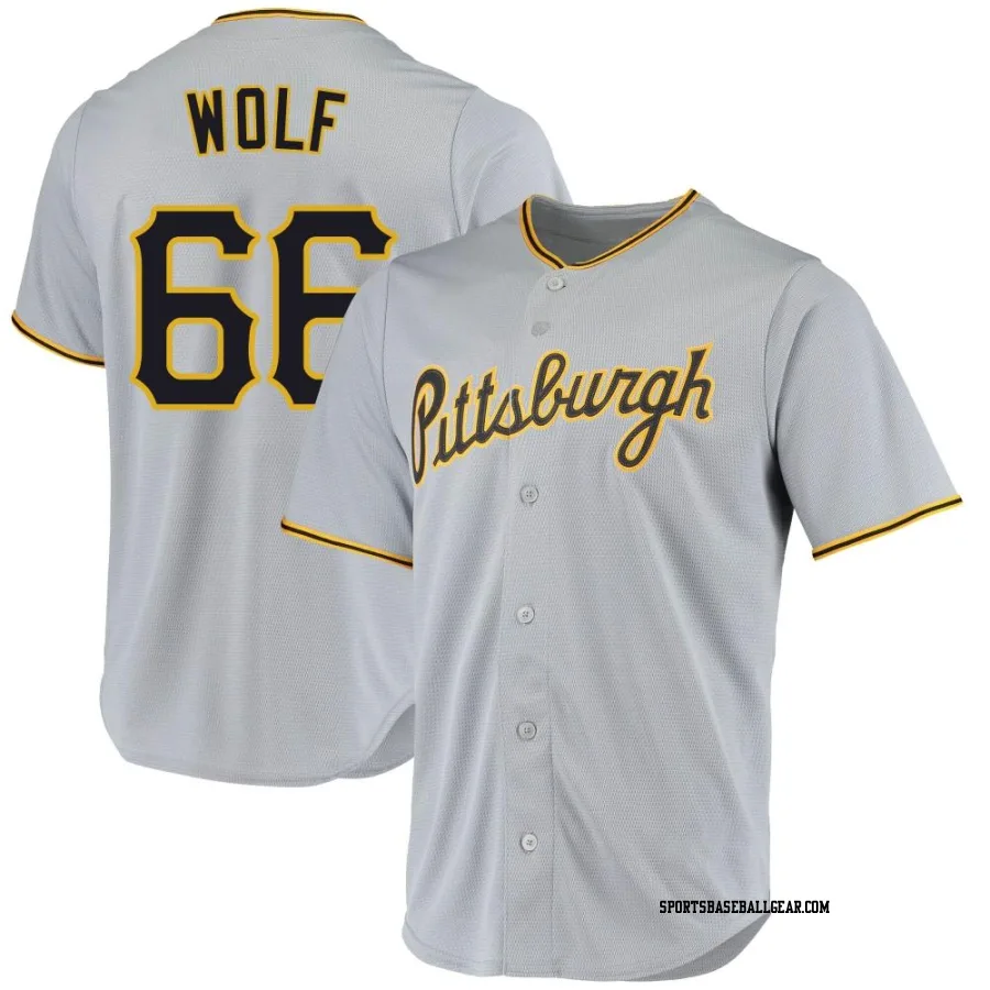 Jackson Wolf Youth Pittsburgh Pirates Gray Replica Road Jersey