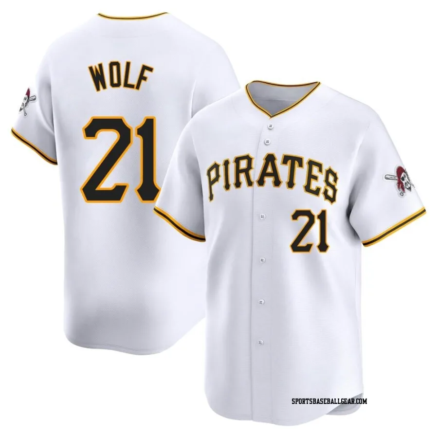 Jackson Wolf Youth Pittsburgh Pirates White Limited Home Jersey