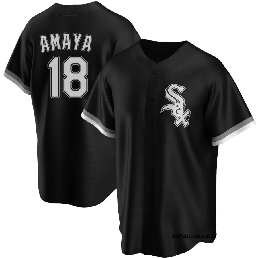 Jacob Amaya Men's Chicago White Sox Black Replica Alternate Jersey