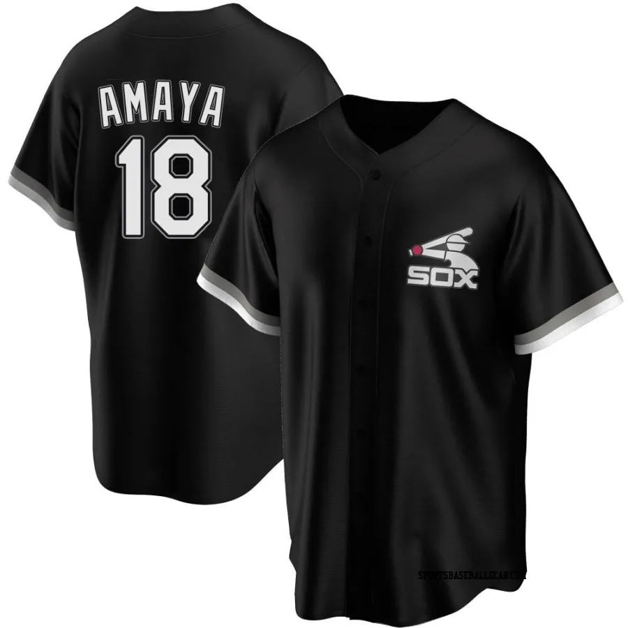 Jacob Amaya Men's Chicago White Sox Black Replica Spring Training Jersey