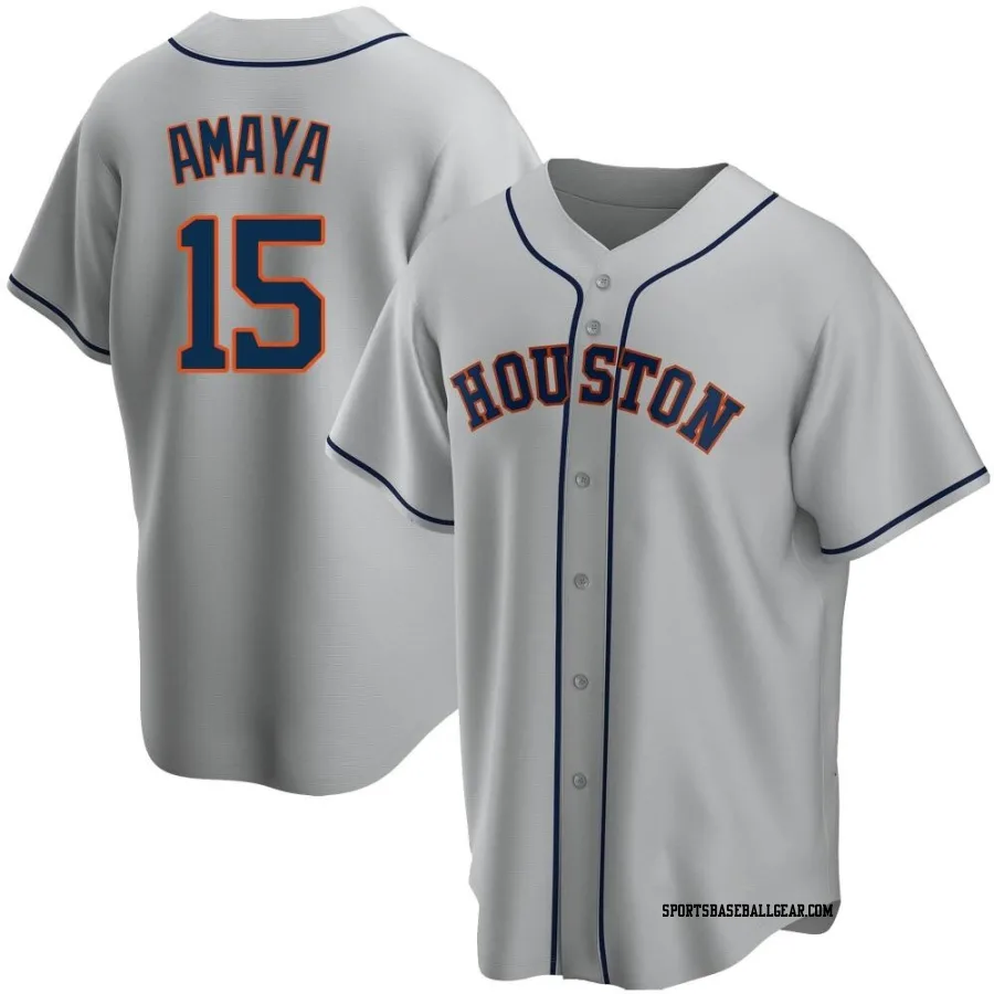 Jacob Amaya Men's Houston Astros Gray Replica Road Jersey