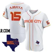 Jacob Amaya Men's Houston Astros White Authentic 2023 Space City Ready 2 Reign Flex Base Jersey