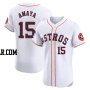 Jacob Amaya Men's Houston Astros White Elite Home Patch Jersey