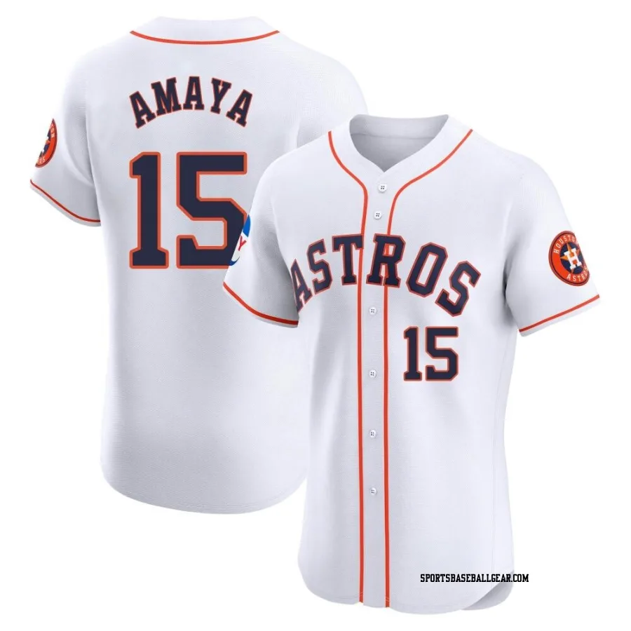 Jacob Amaya Men's Houston Astros White Elite Home Patch Jersey