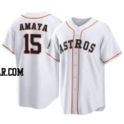 Jacob Amaya Men's Houston Astros White Replica 2022 World Series Home Jersey